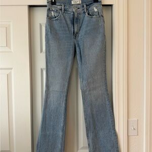 Abercrombie & Fitch 70s Vintage Flare Ultra High Rise Jeans in Light Blue